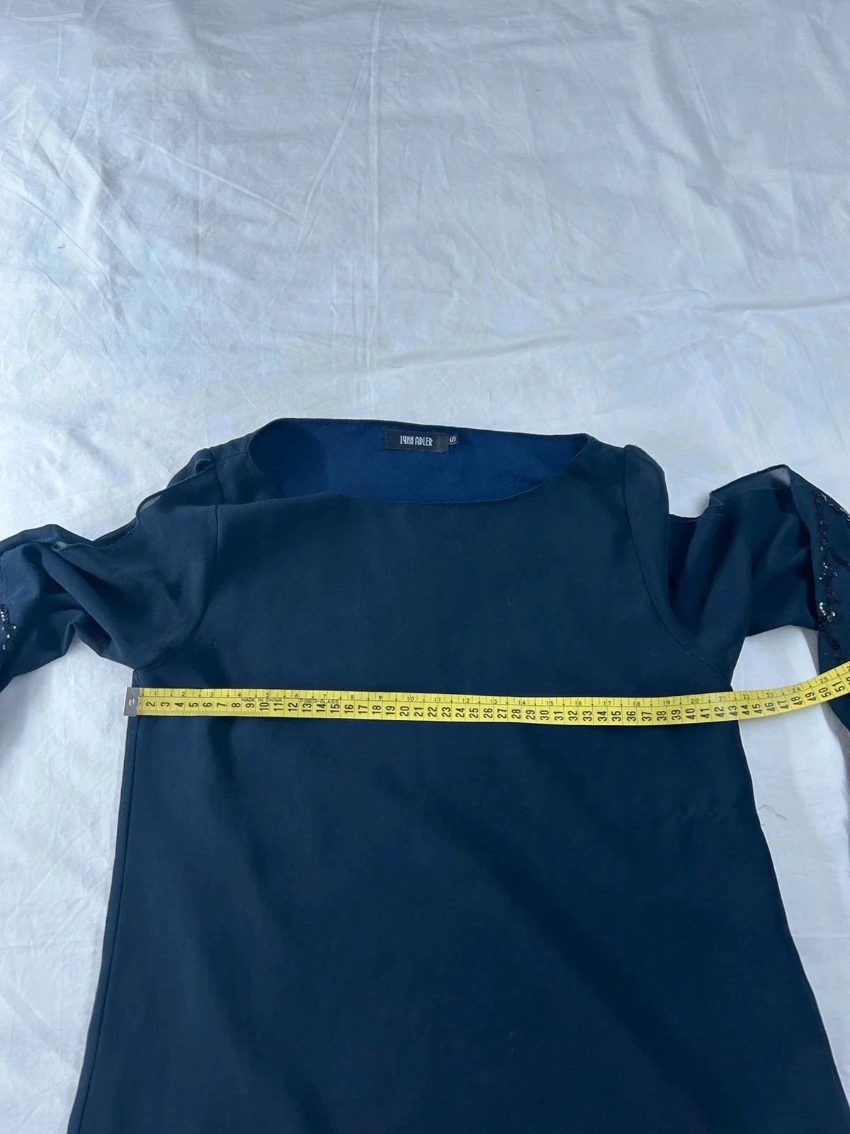 Blusa de mangas compridas azul marinho Lynn Adler T. S – photo 10